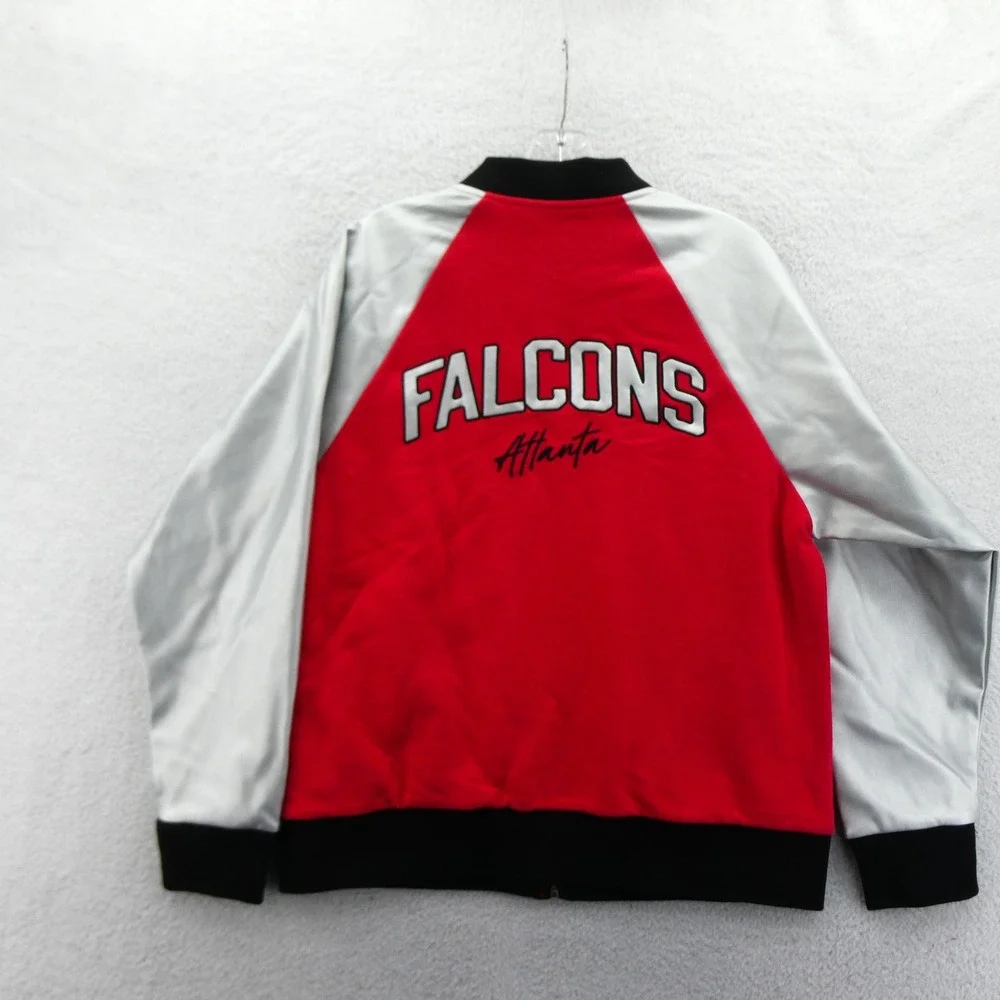 GIII Jacket Women Medium Atlanta Falcons Red Silver Vintage Y2K Deadstock Zip Up